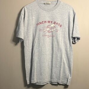 Vintage Steve&Barrys Grey Pinch My Bass  Graphic T-Shirt XL
